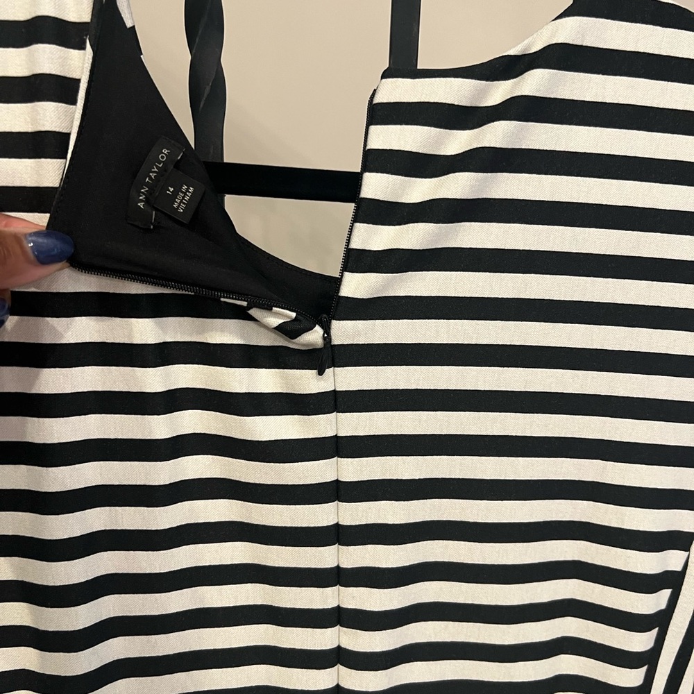 Ann Taylor Black and White Sheath Midi Dress - Picture 9 of 10